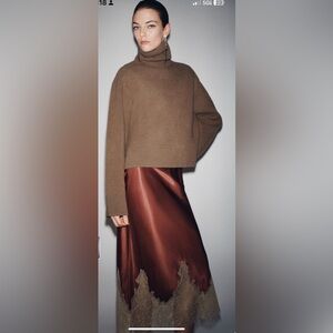 NWT ZW Collection Maroon Contrast Lace Skirt Medium 5344/101/605